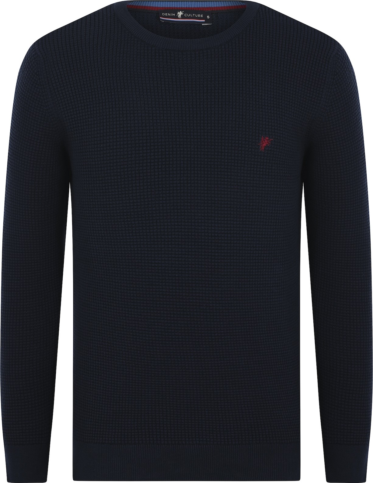 DENIM CULTURE Svetr 'Pullover 'Alijan' námořnická modř / bordó