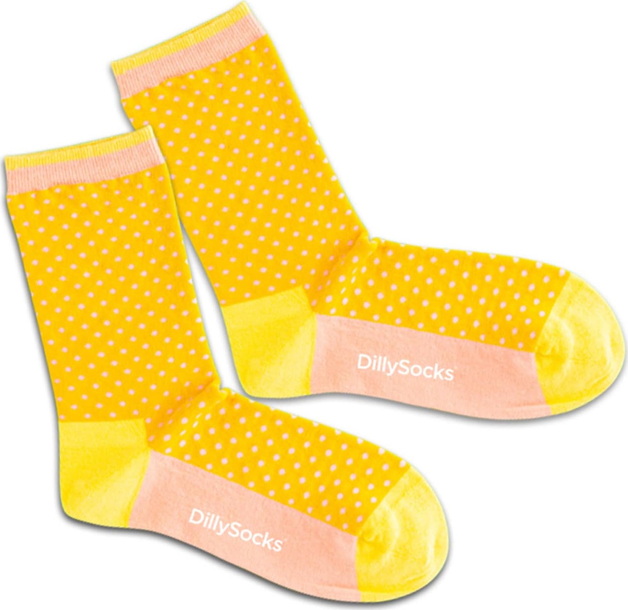 DillySocks Ponožky 'Sunshine Dots' žlutá / oranžová / světle růžová