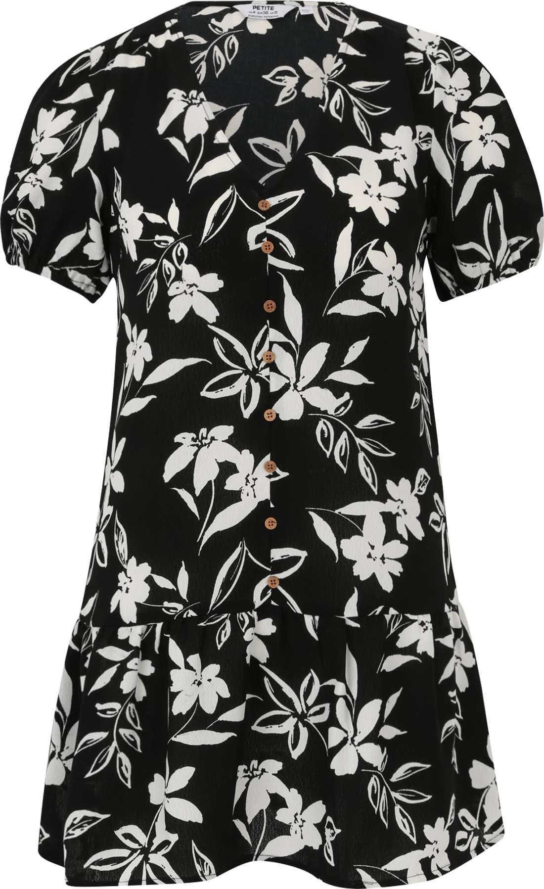 Dorothy Perkins Petite Košilové šaty černá / přírodní bílá