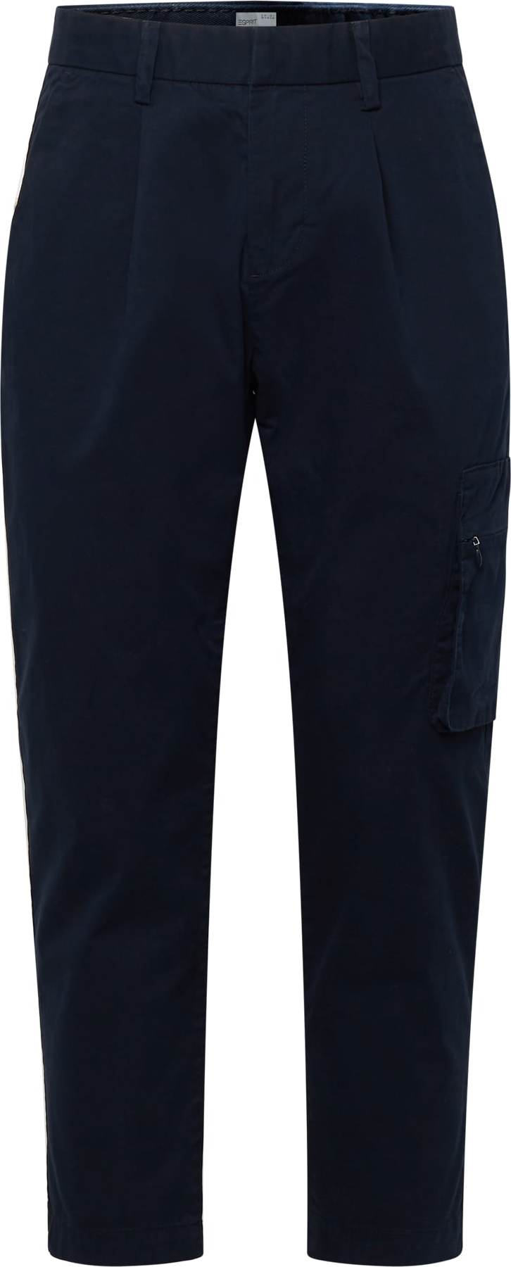 ESPRIT Kalhoty se sklady v pase námořnická modř