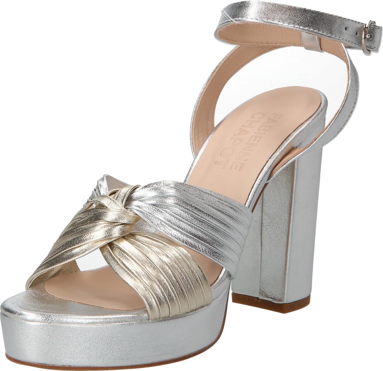 Fabienne Chapot Páskové sandály 'Monica' zlatá / stříbrná