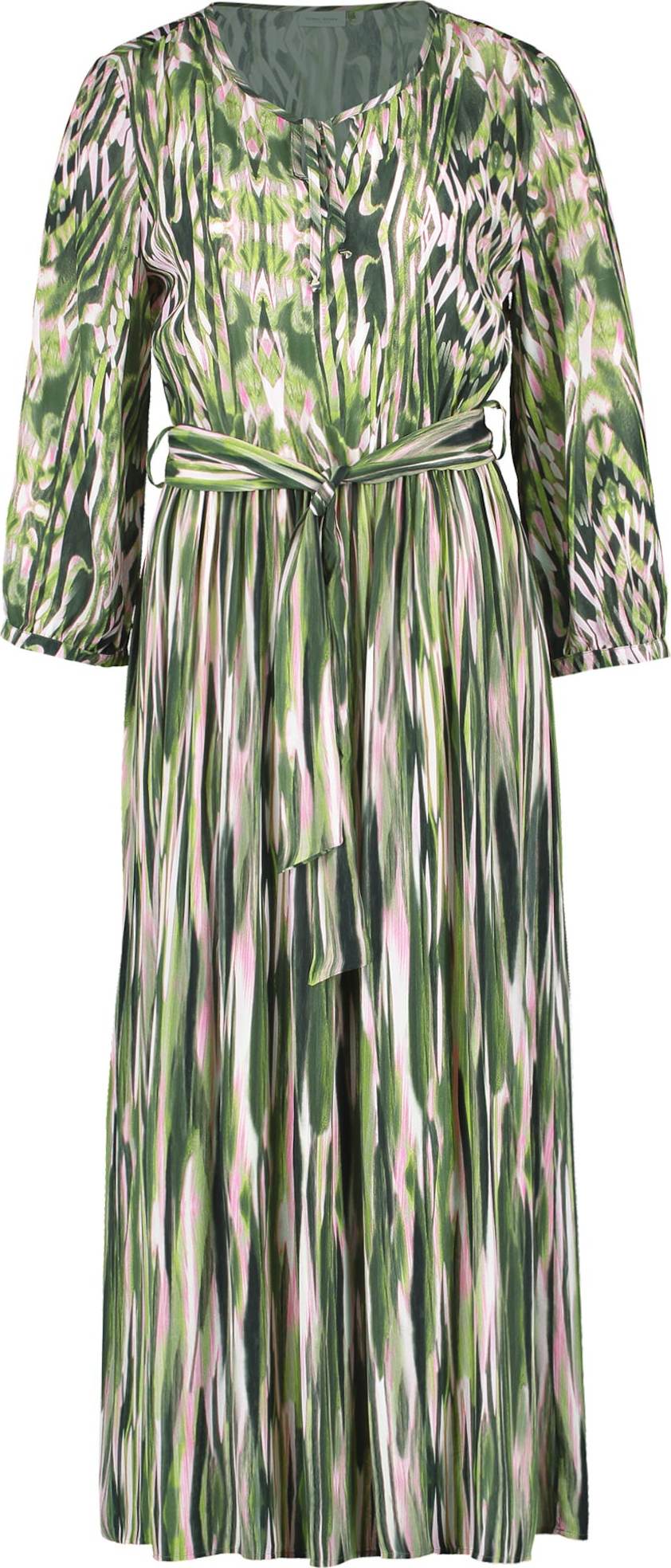 GERRY WEBER Košilové šaty režná / zelená / tmavě zelená / bílá