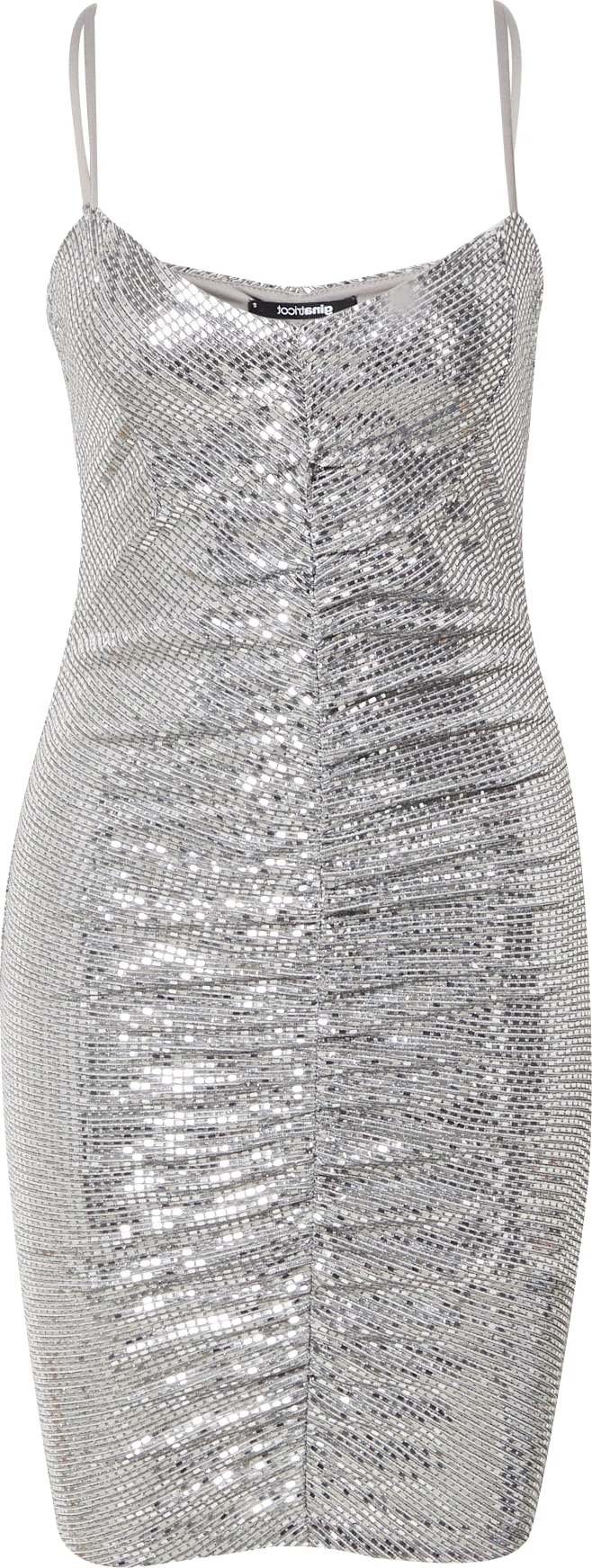 Gina Tricot Koktejlové šaty 'Sunny' stříbrná