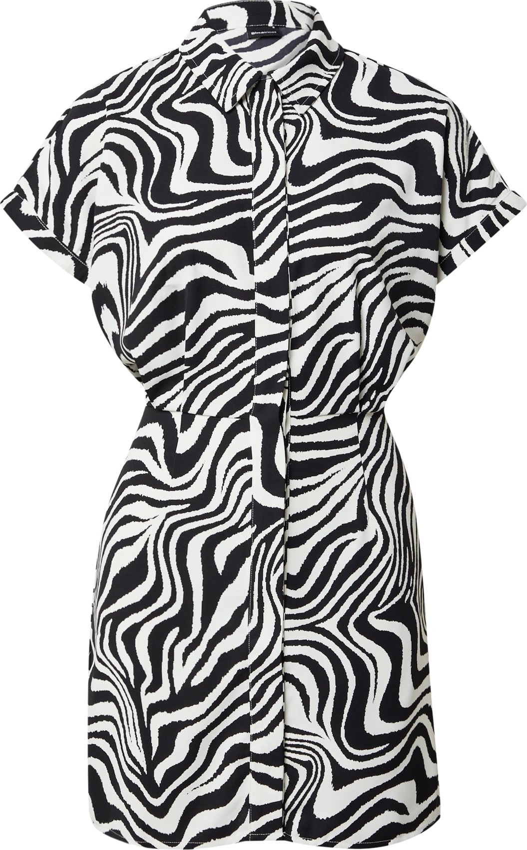 Gina Tricot Košilové šaty 'Lilo' černá / bílá