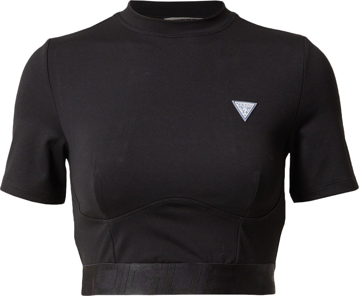 GUESS Funkční tričko 'DELICIA' černá / bílá