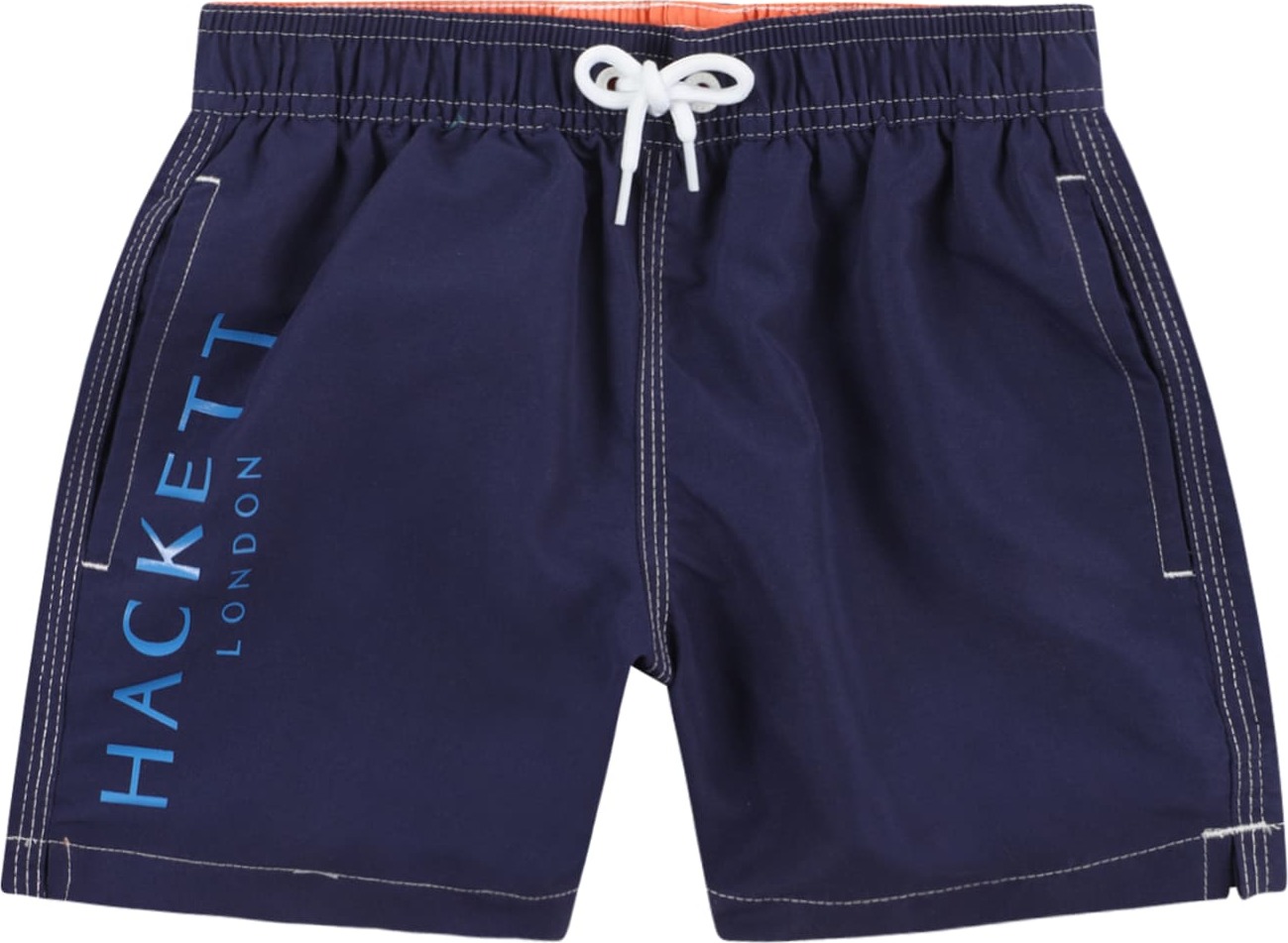 Hackett London Kalhoty 'BRANDED VOLLEY' modrá / tmavě modrá / bílá