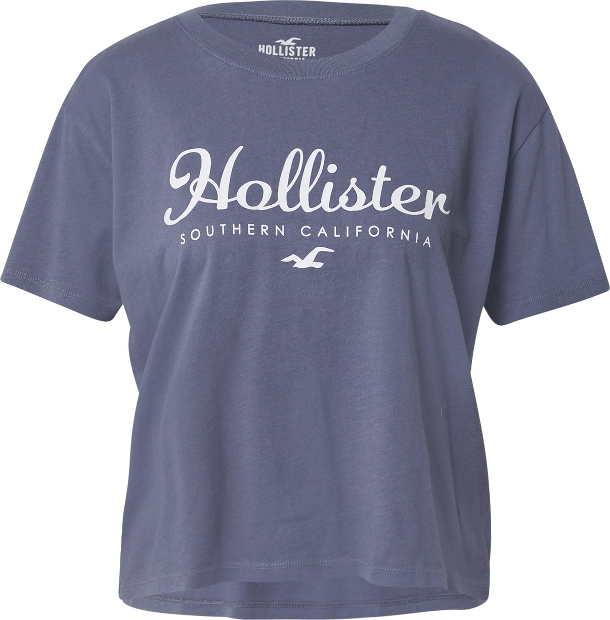 HOLLISTER Tričko chladná modrá / bílá