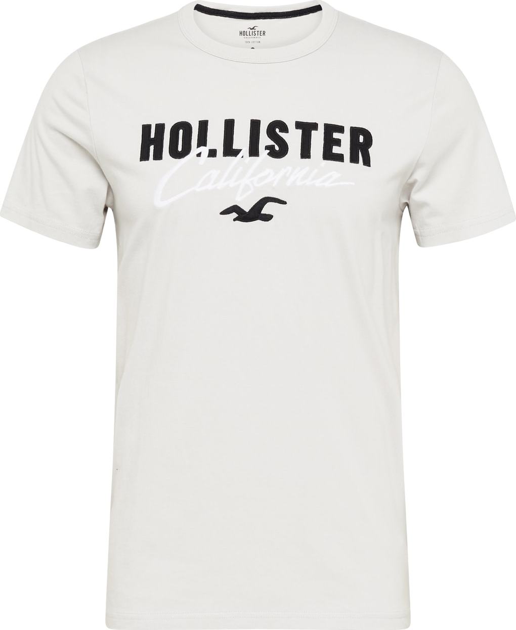 HOLLISTER Tričko šedá / černá / bílá