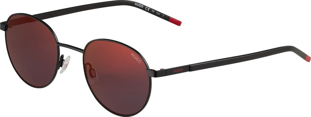 HUGO Sluneční brýle 'HG 1230/S' červená / černá