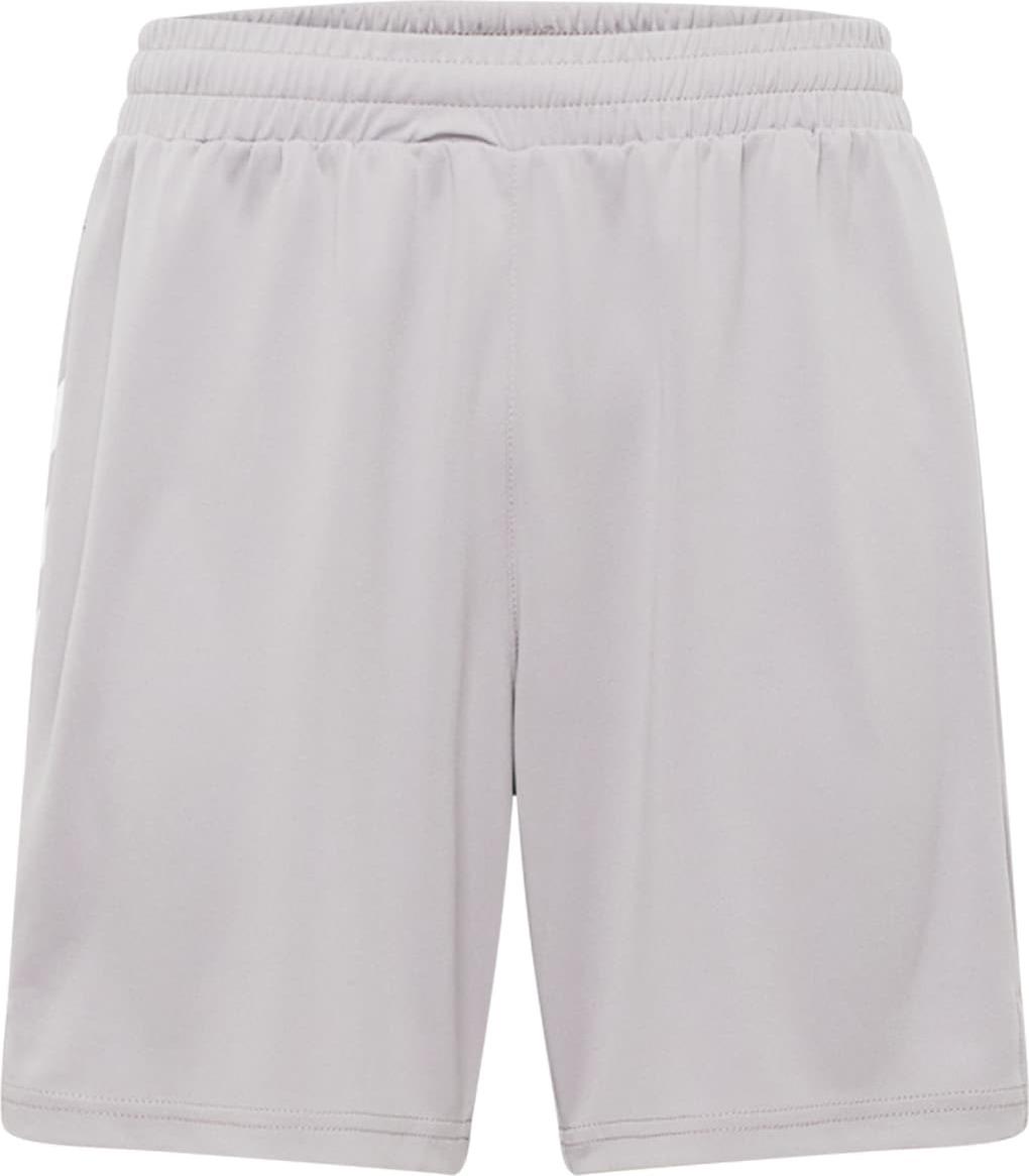 Hummel Sportovní kalhoty světle šedá / bílá