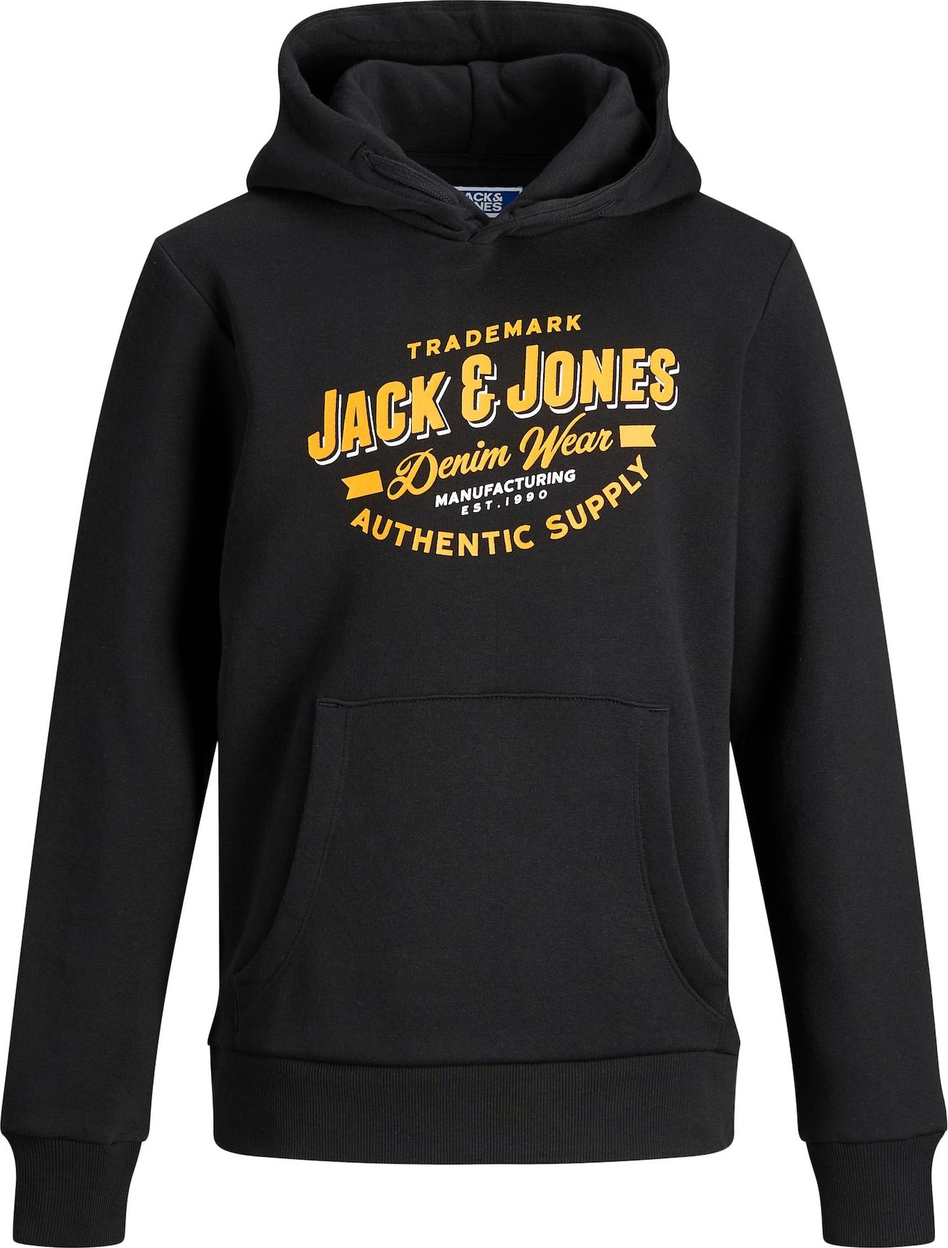 Jack & Jones Junior Mikina žlutá / černá / bílá