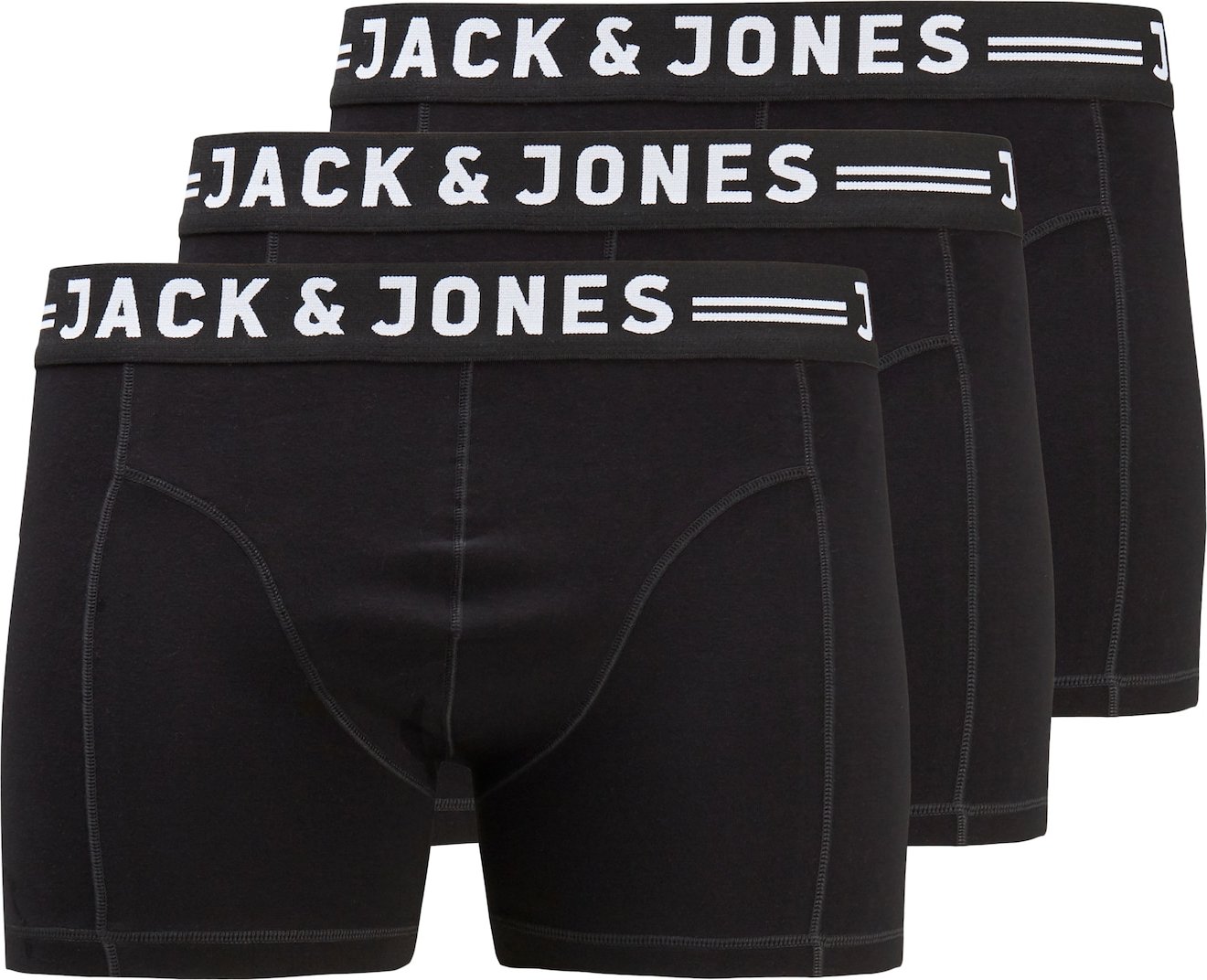 Jack & Jones Plus Boxerky 'Sense' černá / bílá