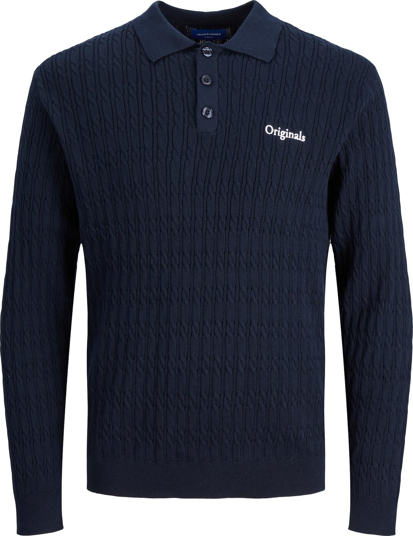 JACK & JONES Svetr 'Park' námořnická modř / bílá