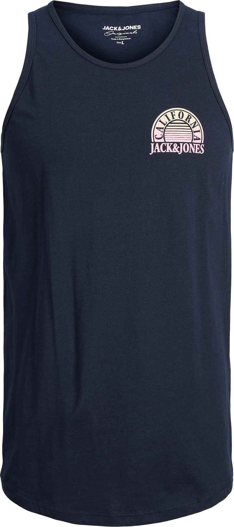 JACK & JONES Tričko 'PALMA' námořnická modř / pastelově žlutá / pastelová fialová