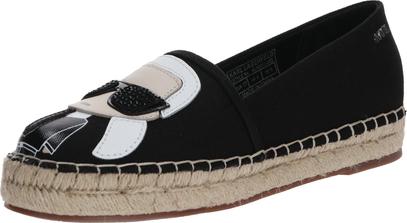Karl Lagerfeld Espadrilky 'KAMINI' béžová / černá