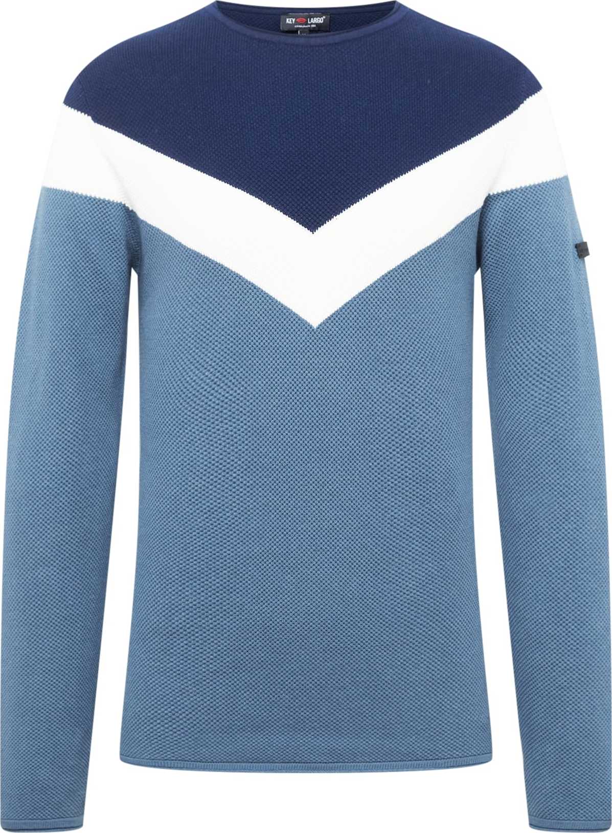 Key Largo Svetr 'RÜDIGER' námořnická modř / chladná modrá / bílá