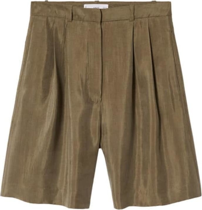 MANGO Kalhoty se sklady v pase 'Dalia' khaki