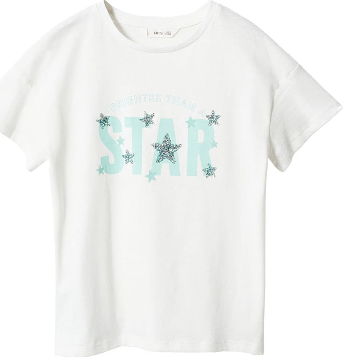MANGO KIDS Tričko starobéžová / nefritová