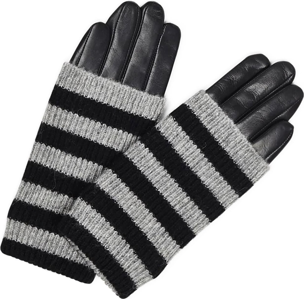 MARKBERG Prstové rukavice šedá / černá