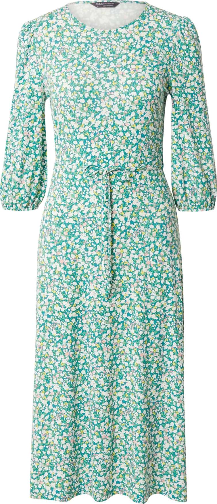 Marks & Spencer Šaty 'Tea' zelená / rákos / nefritová / bílá