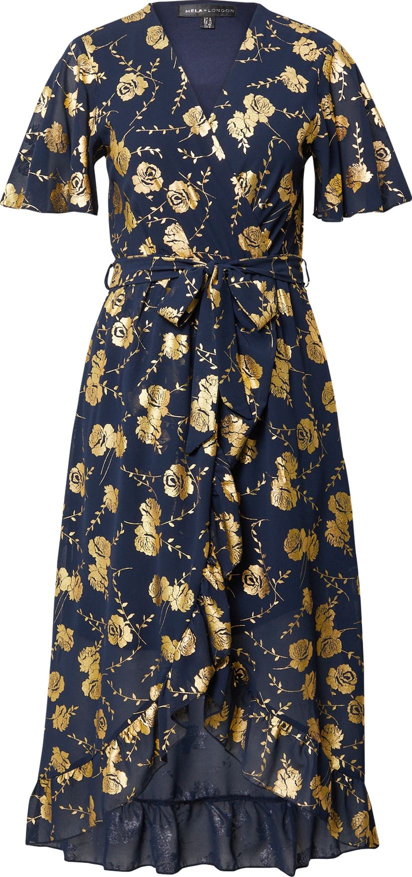 Mela London Šaty 'Mela' námořnická modř / zlatá