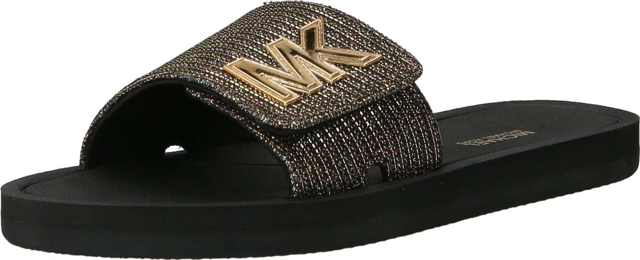 MICHAEL Michael Kors Pantofle 'SLIDE' zlatá / černá