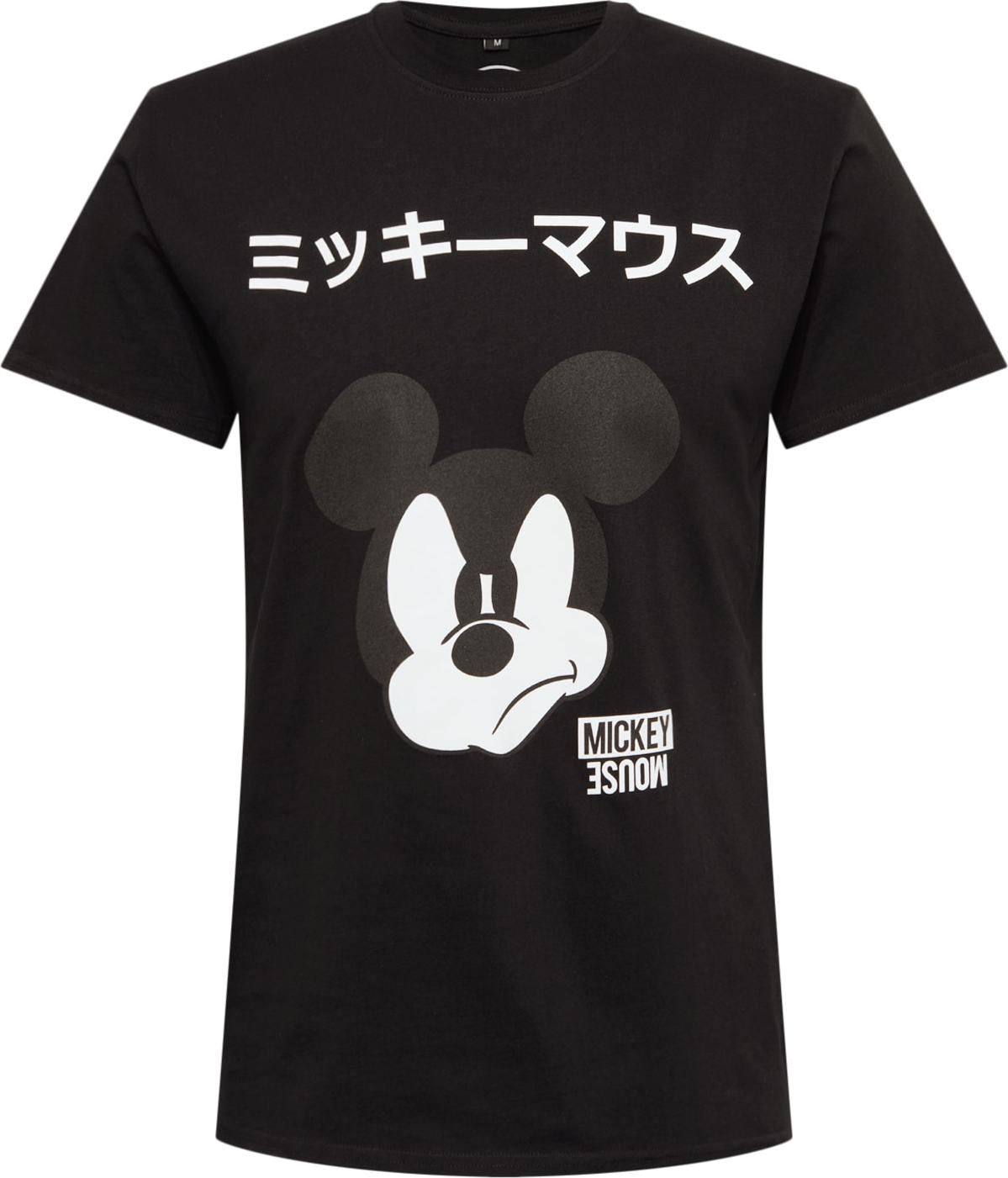 Mister Tee Tričko 'Mickey Japanese' čedičová šedá / černá / bílá