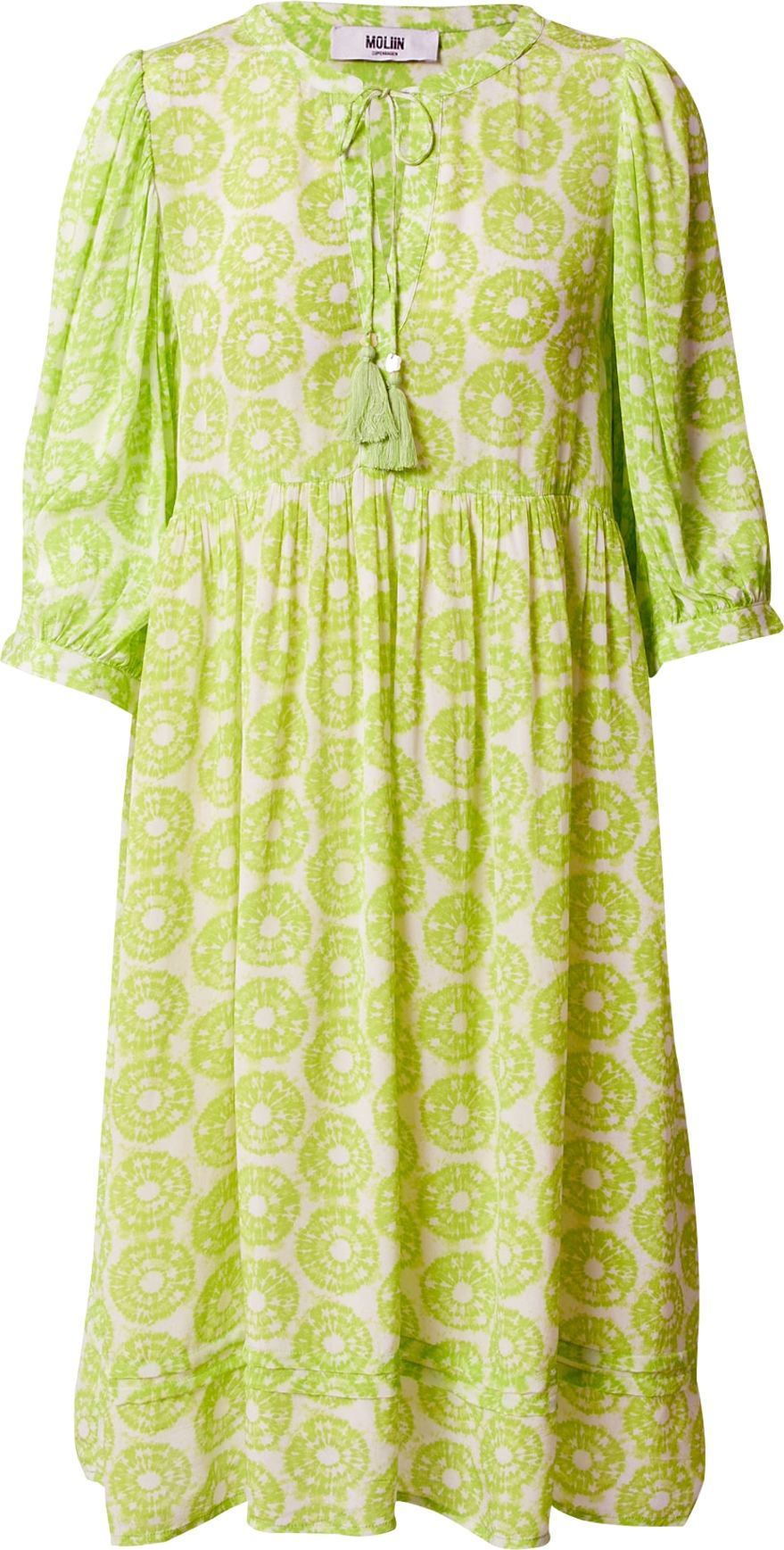 Moliin Copenhagen Šaty 'Winoa' světle zelená / bílá