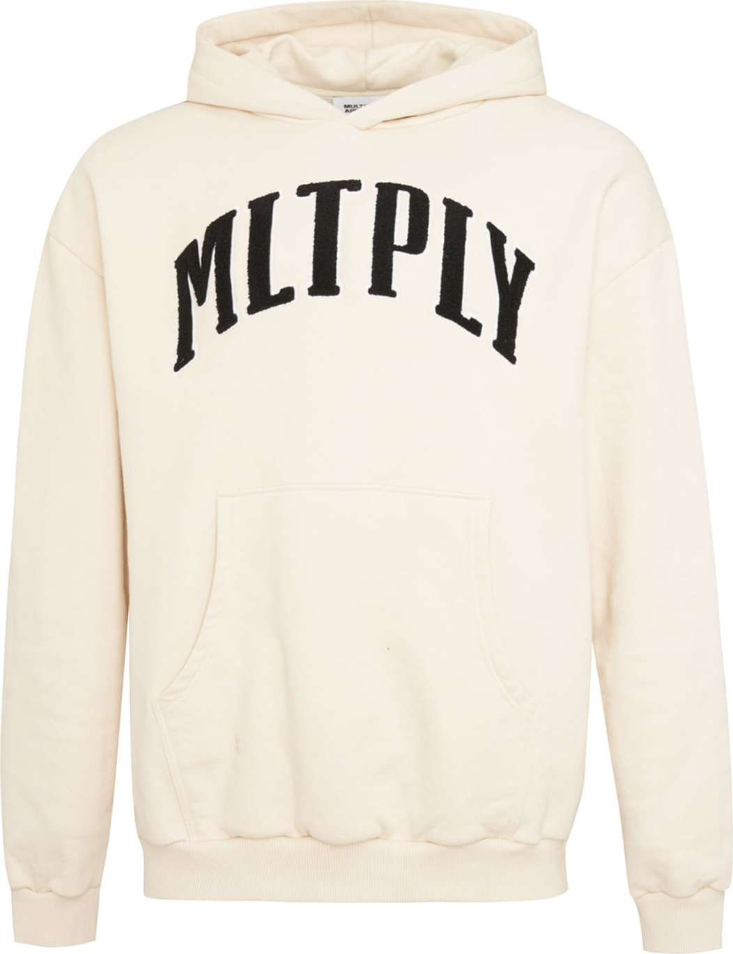 Multiply Apparel Mikina 'Embroidery' světle béžová / černá / bílá