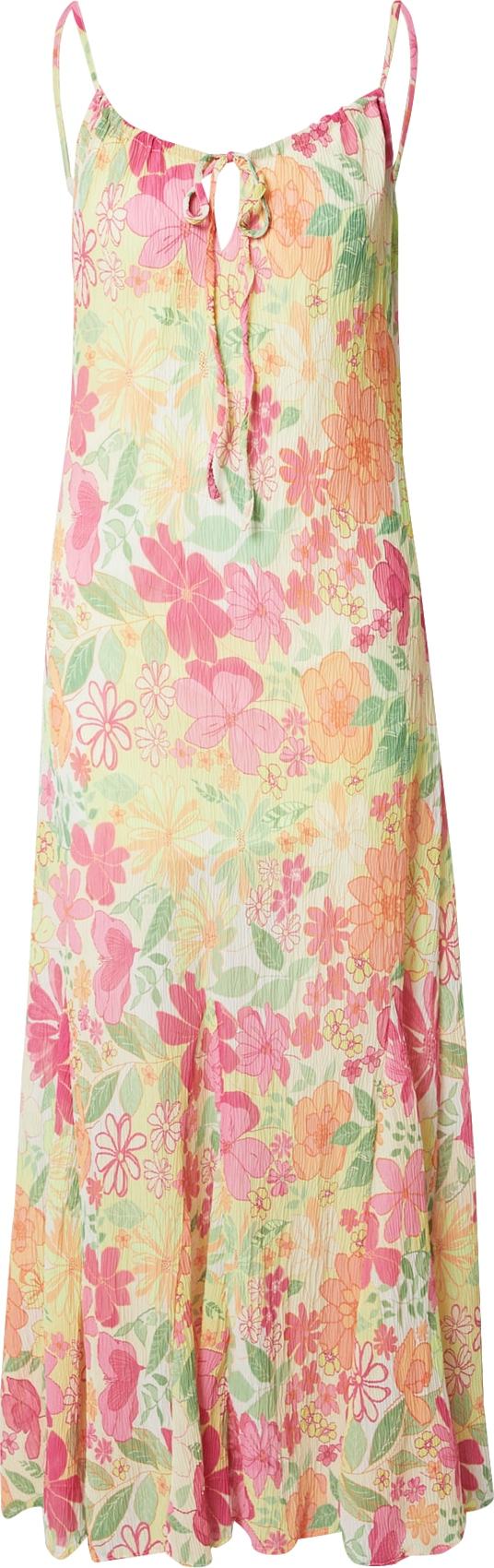 NA-KD Letní šaty světle žlutá / světle zelená / pink / offwhite