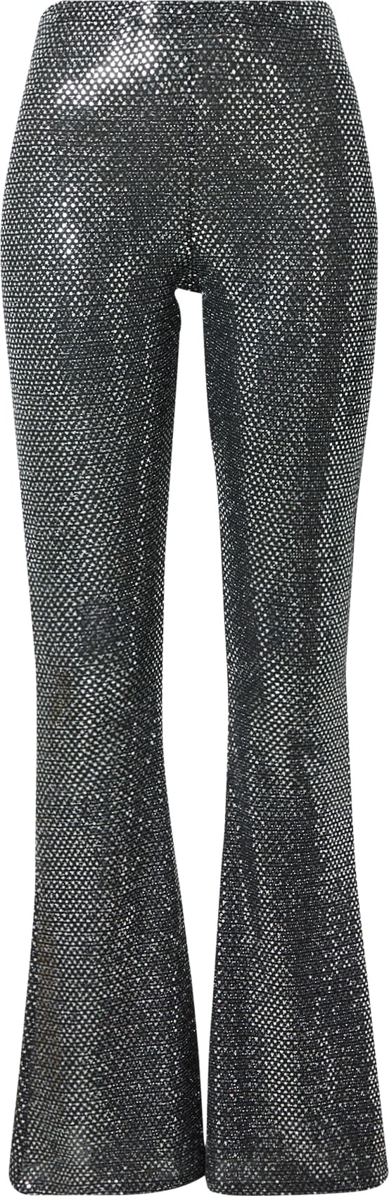 Nasty Gal Kalhoty černá / stříbrná