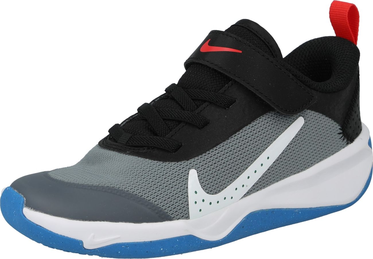 NIKE Sportovní boty 'Omni' šedá / oranžově červená / černá / bílá
