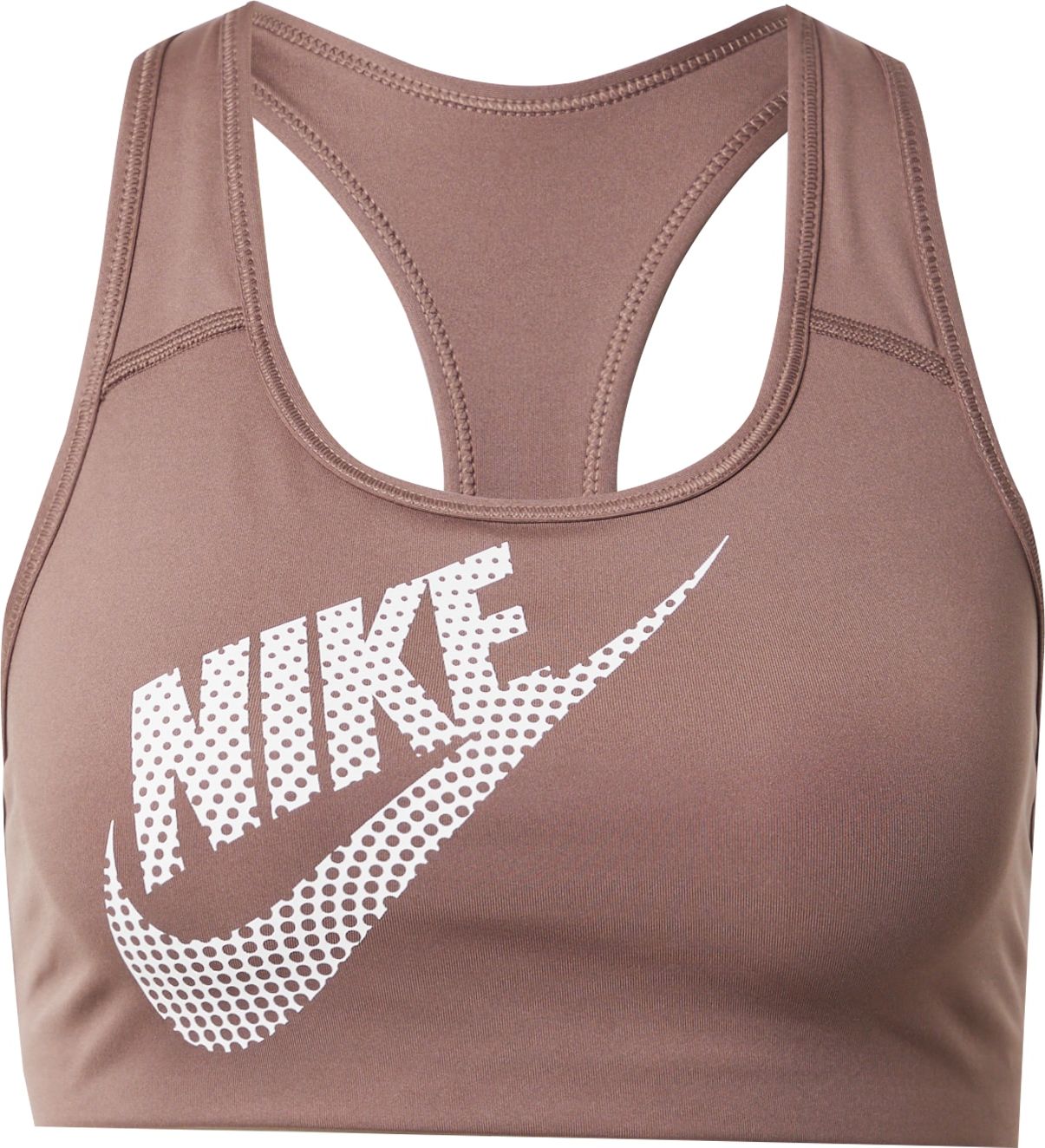NIKE Sportovní podprsenka hnědá / bílá