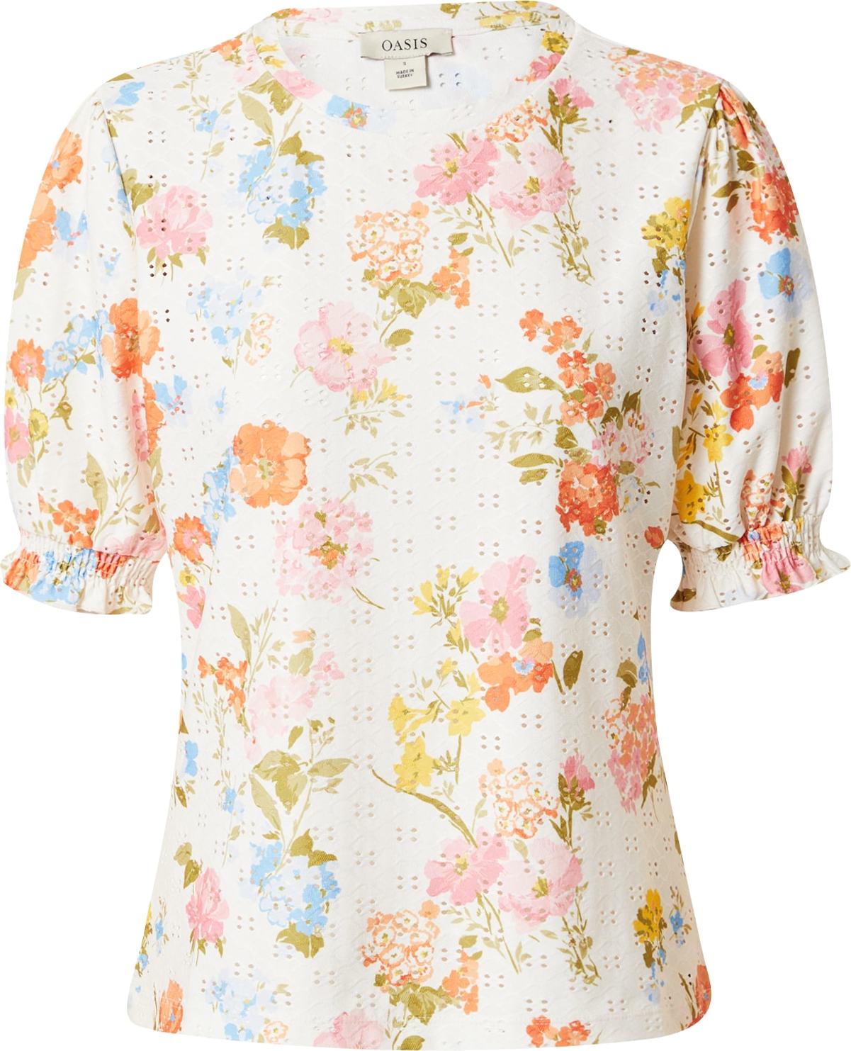 Oasis Tričko světlemodrá / oranžová / růžová / offwhite