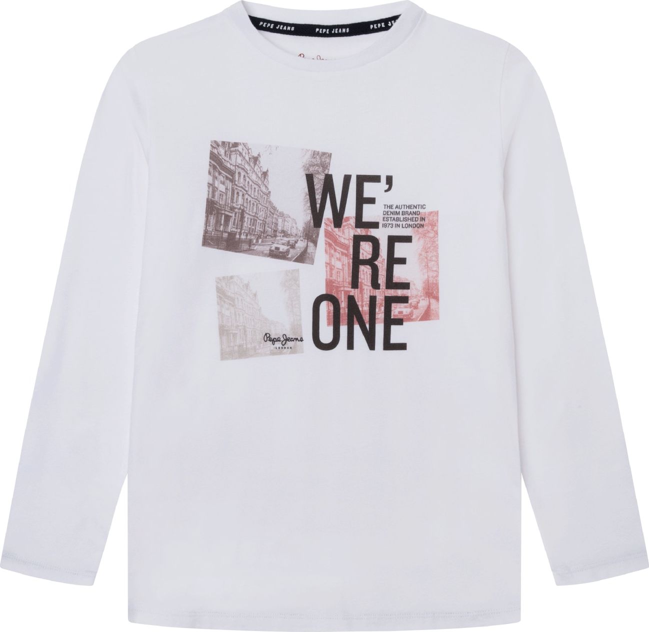 Pepe Jeans Tričko 'RIDLEY' grafitová / červená / černá / bílá