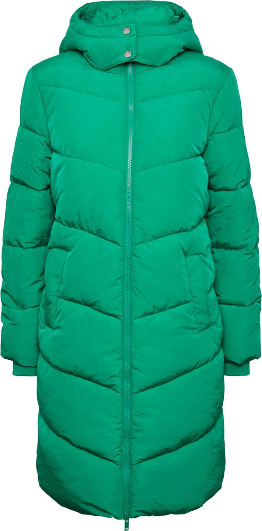PIECES Curve Zimní kabát 'JAMILLA' zelená