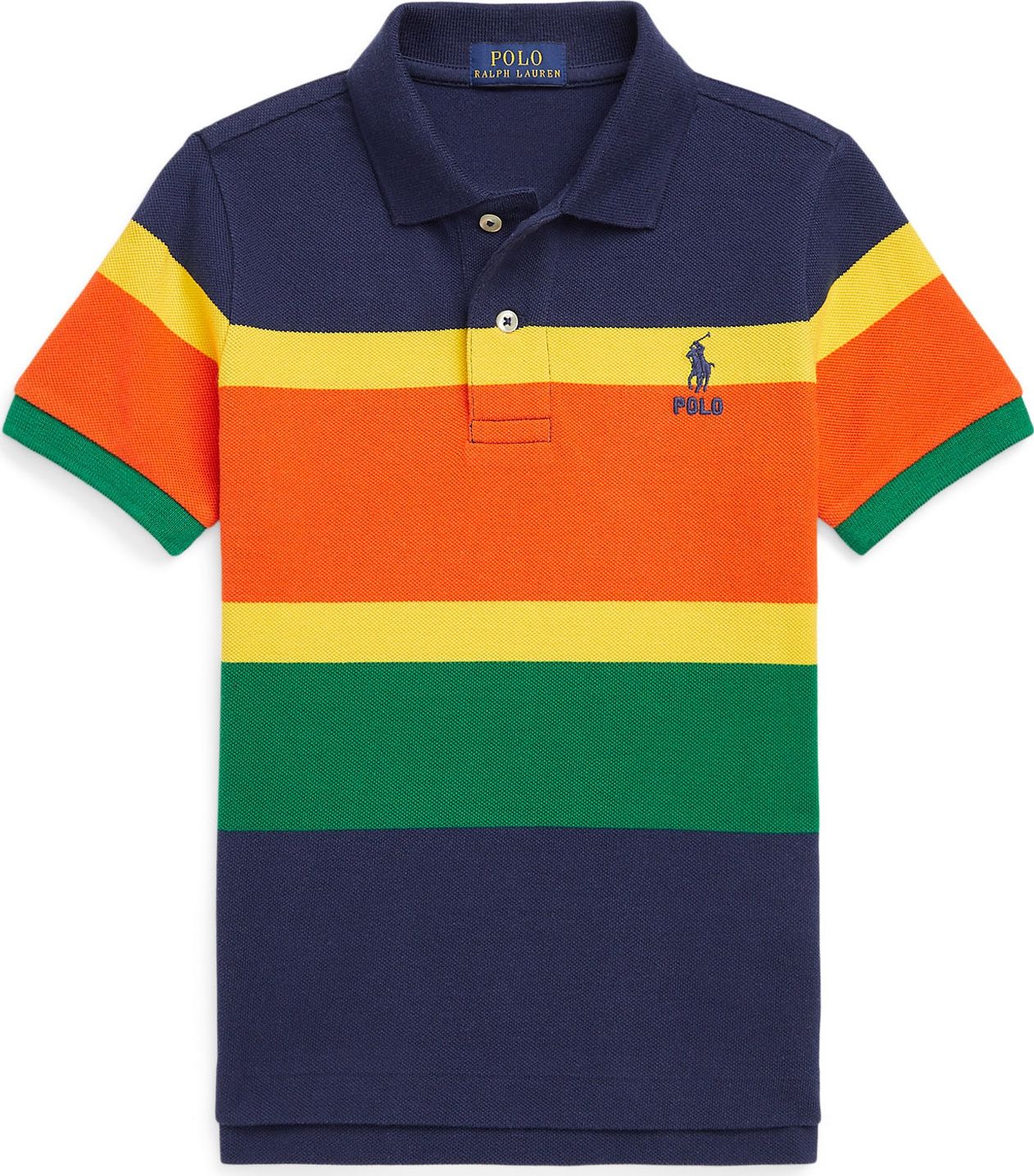 Polo Ralph Lauren Tričko tmavě modrá / žlutá / světle zelená / oranžová