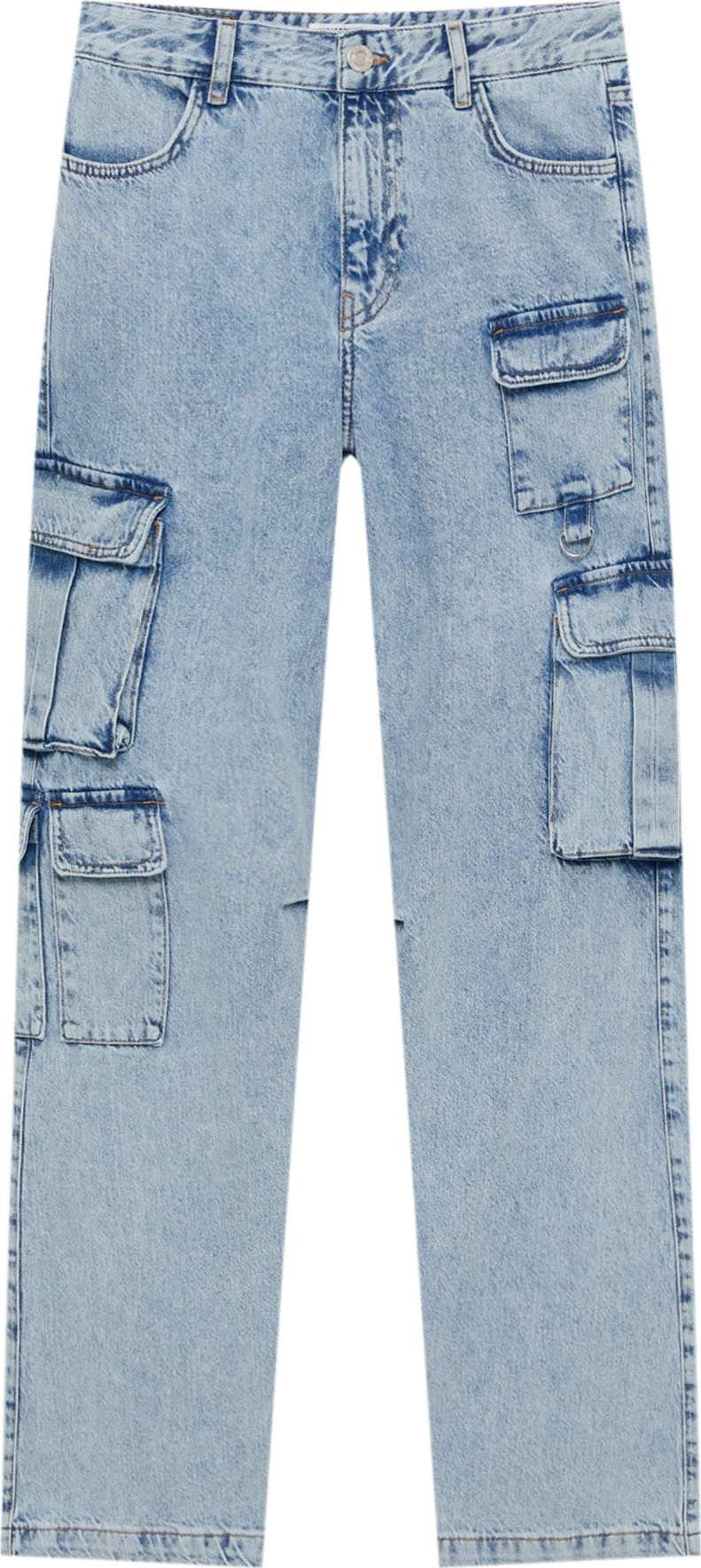 Pull&Bear Džíny s kapsami modrá