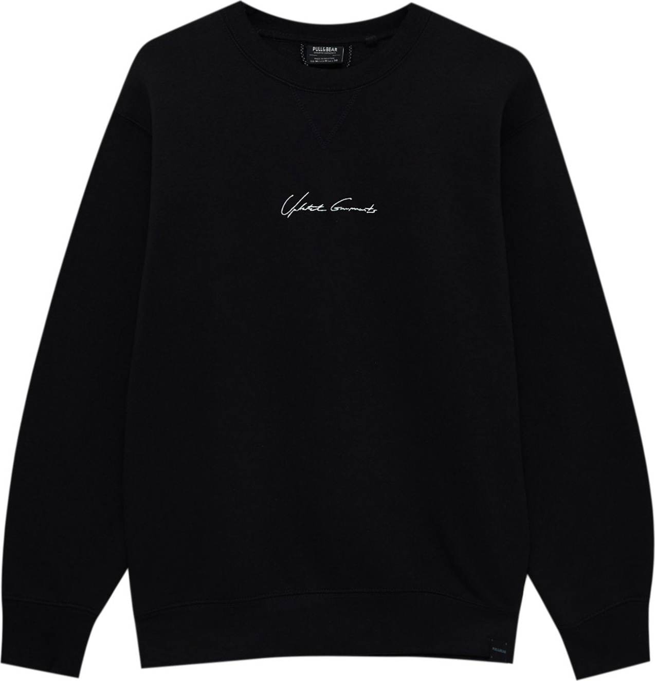 Pull&Bear Mikina černá / bílá