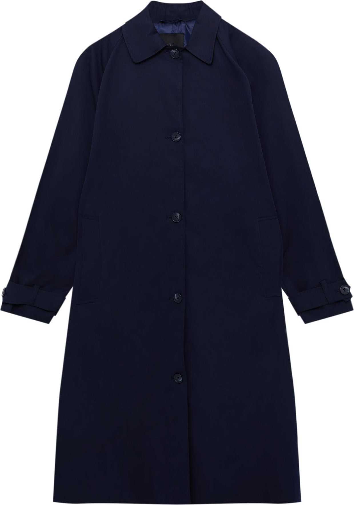 Pull&Bear Přechodný kabát námořnická modř