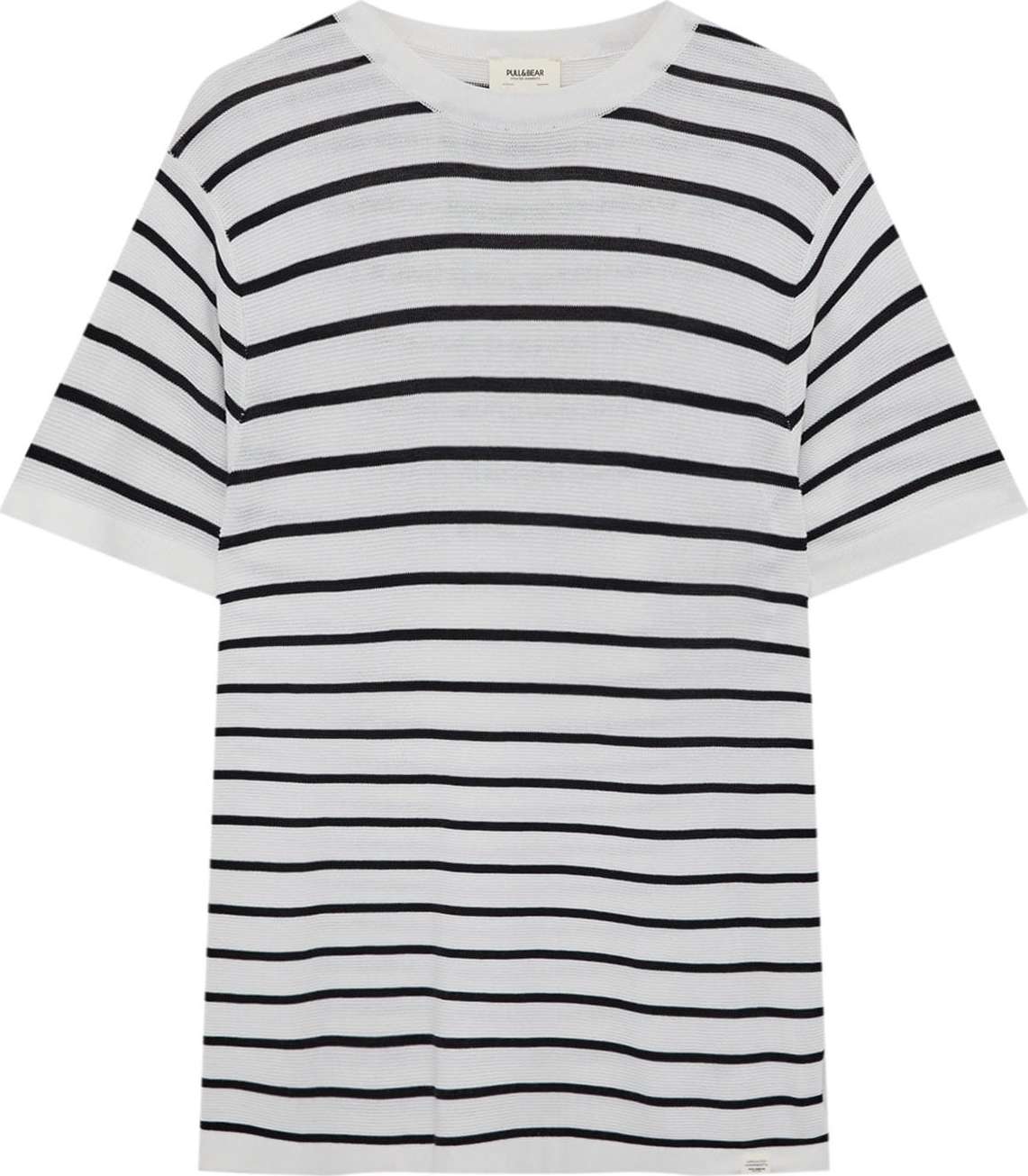 Pull&Bear Tričko černá / bílá