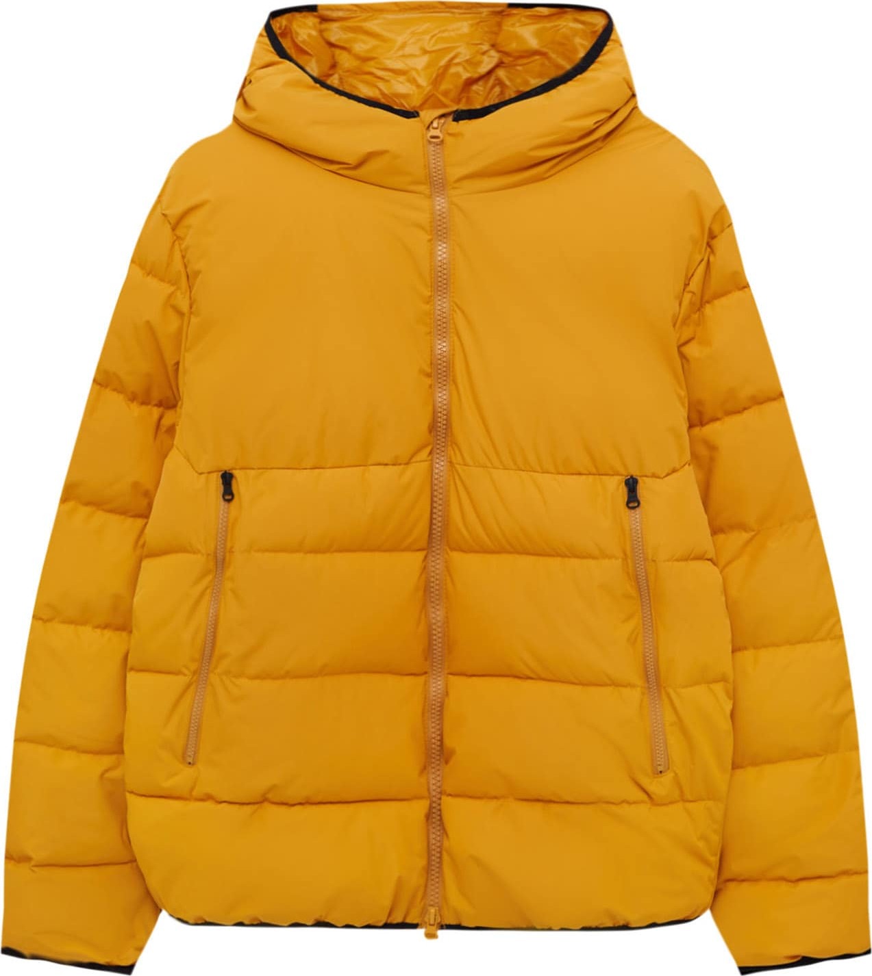 Pull&Bear Zimní bunda medová / černá