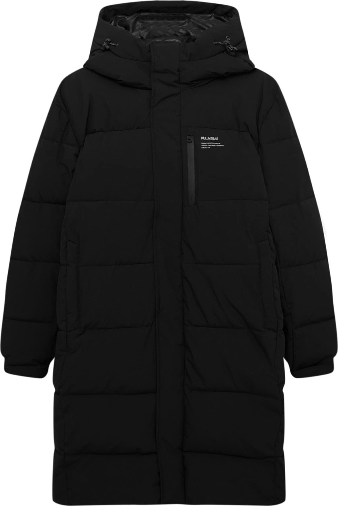 Pull&Bear Zimní kabát černá / bílá