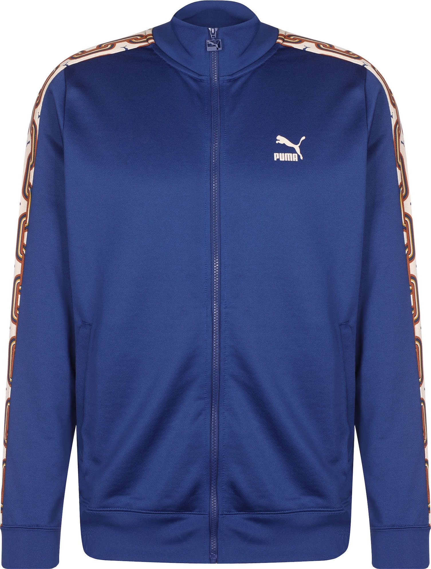 PUMA Sportovní bunda krémová / modrá / hnědá