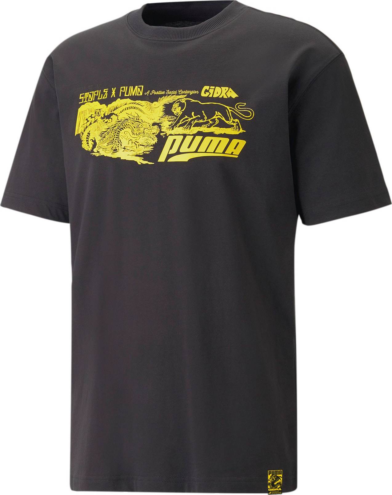 PUMA Tričko žlutá / černá