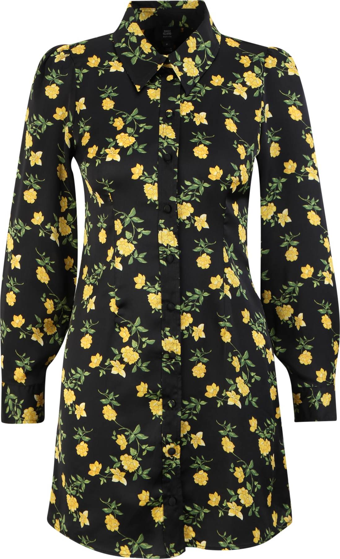 River Island Petite Košilové šaty žlutá / zelená / černá