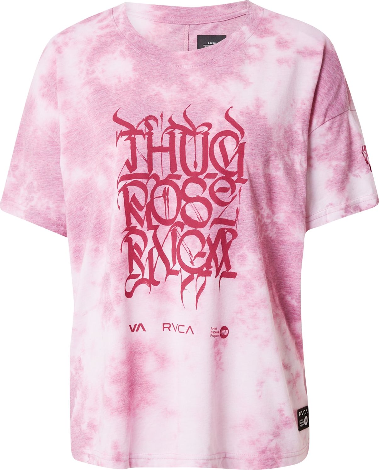 RVCA Tričko 'THUG ROSE' pitaya / světle růžová / bílá