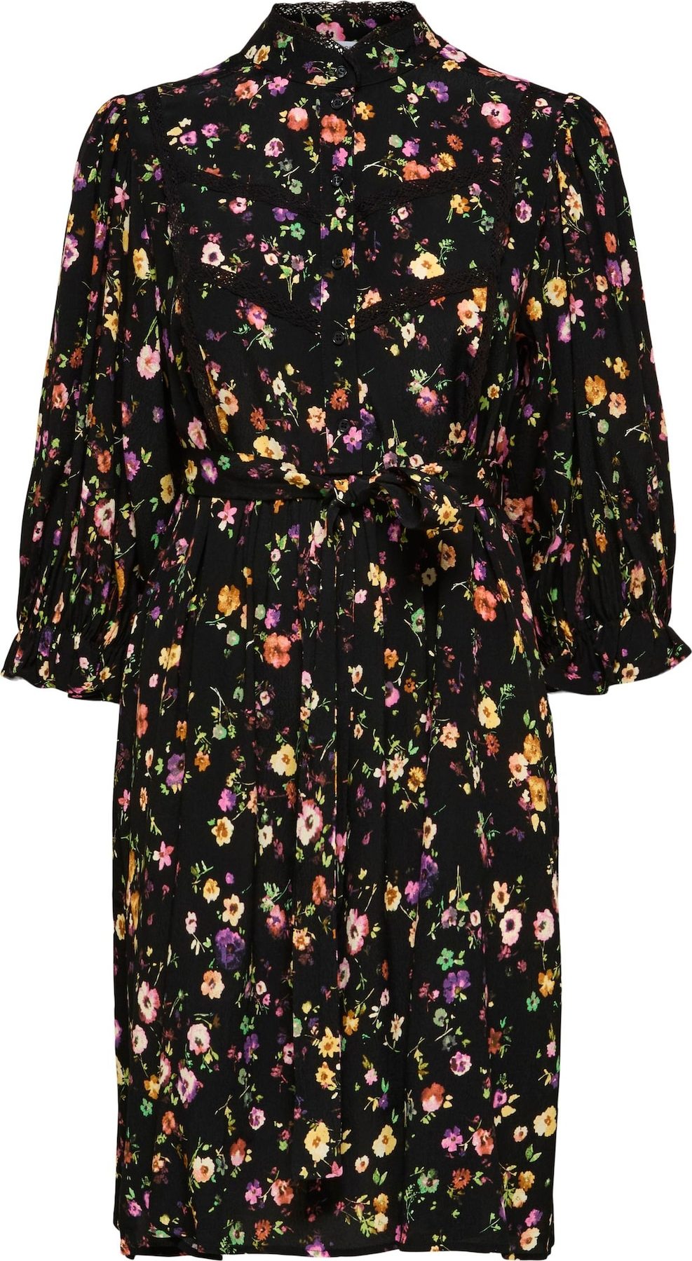 SELECTED FEMME Košilové šaty 'Jyn' světle zelená / fialová / oranžová / černá