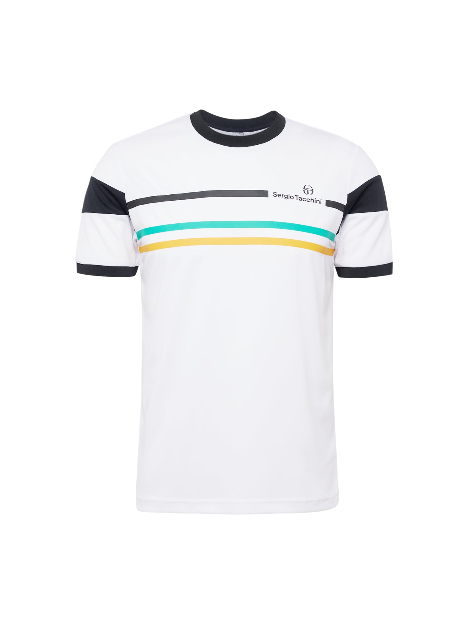 Sergio Tacchini Funkční tričko 'PLUG IN' tyrkysová / žlutá / černá / bílá