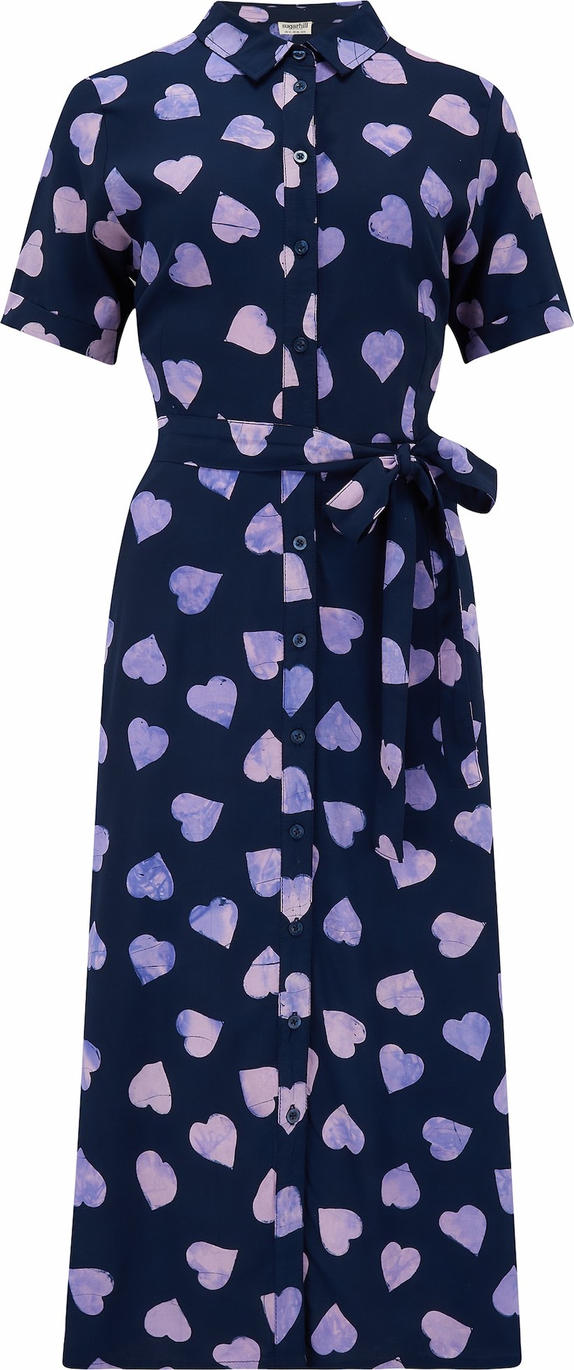 Sugarhill Brighton Košilové šaty ' LAURETTA HEART BATIK ' námořnická modř / mix barev